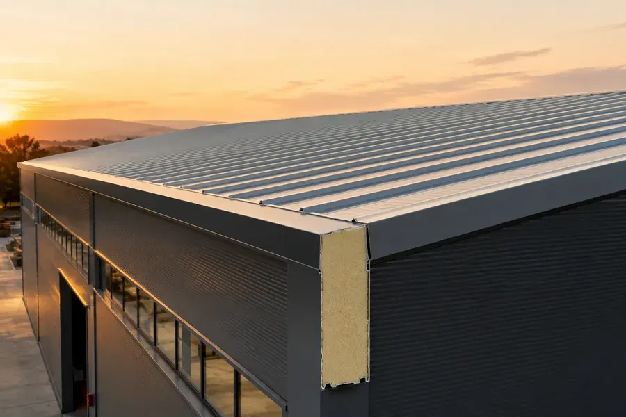 Ankara yalıtımlı sandviç panel çatı sistemi Yalıtımlı fabrika ve ticari yapılar için sandviç panel sistemi